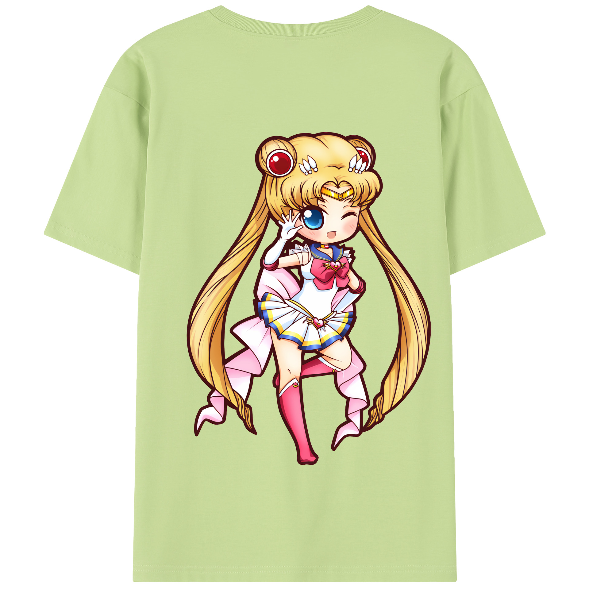 （画像用） 美少女戦士セーラームーン 月野 うさぎ つきの うさぎ Sailor Moon Tsukino Usagi 綿100％半袖Tシャツ（背面プリント）